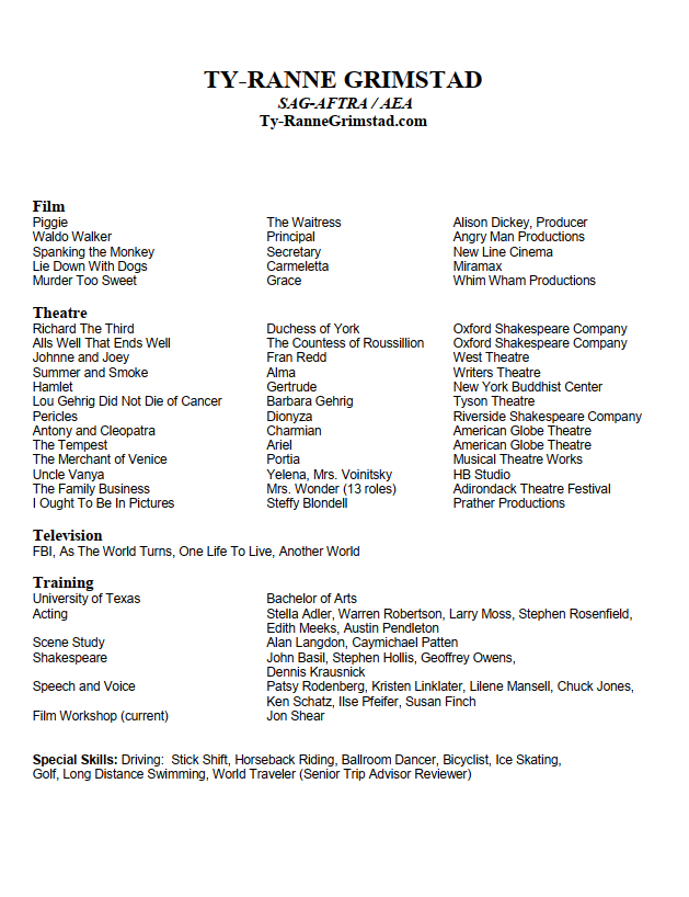 Ty-Ranne Grimstad Resume